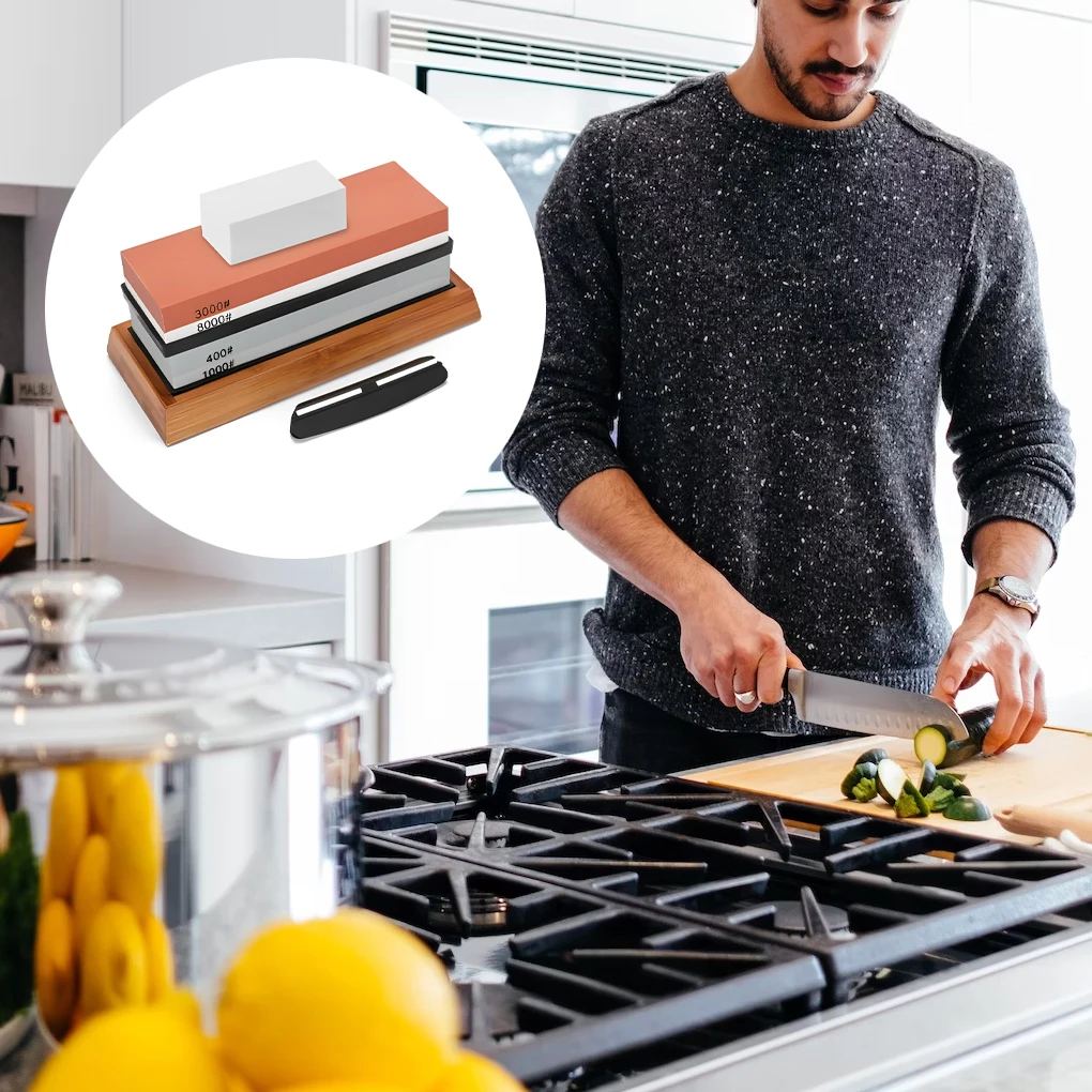 

Knife Sharpener - Integrated Set For Sharpening Stones Professional Knife Sharpener Kitchen Tool