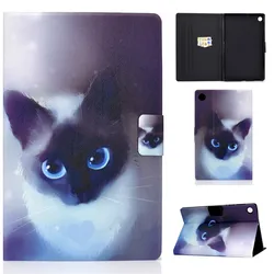 Kawaii Cartoon Folio Tablet Cover - Cute and Durable Case with Pen Holder for Matepad T10 9.7 inch (Little cat)