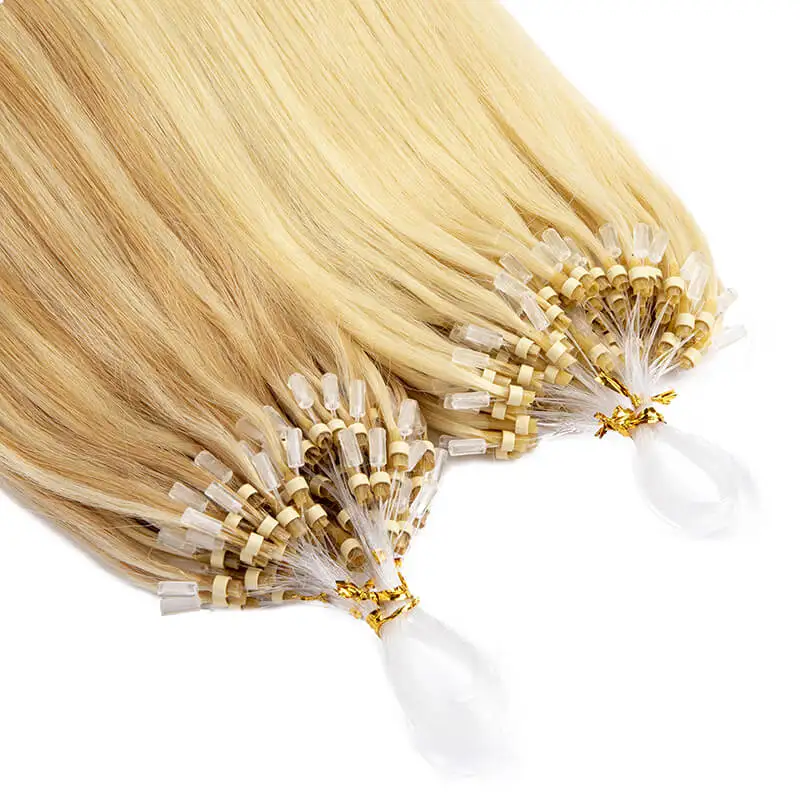Micro Loop Human Hair Extensions For Women 50Pcs Straight Microring Hair Extensions 40g/50g/Pack Invisible Natural Remy