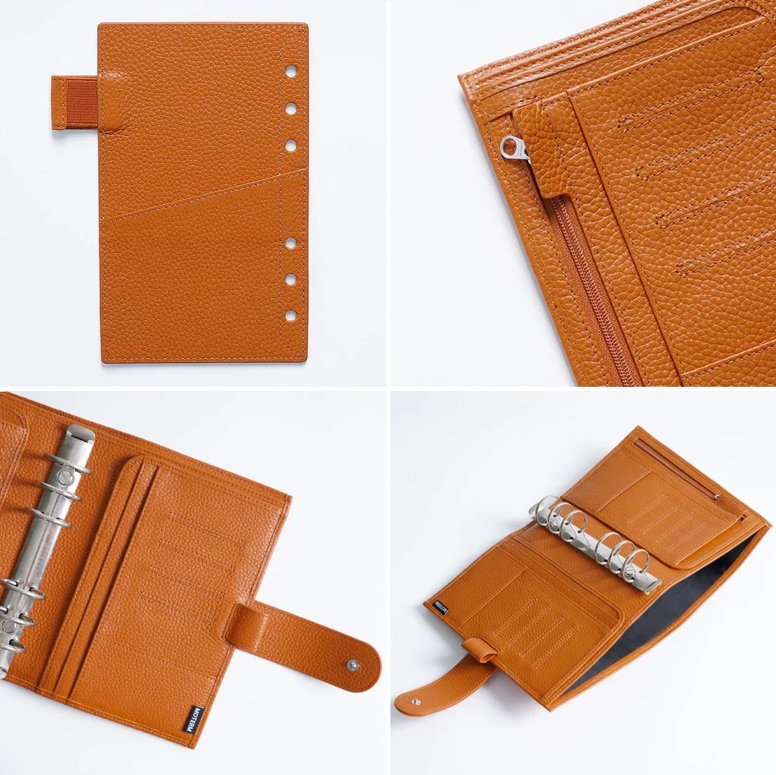 Moterm Luxe 2.0 Personal Size Planner with 30 MM Rings Binder Genuine Pebbled Grain Leather Notebook Diary Agenda Organizer 3