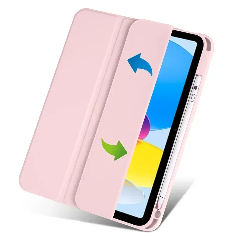 Premium Tri-Fold Smart Case with Pencil Holder and Clear Back