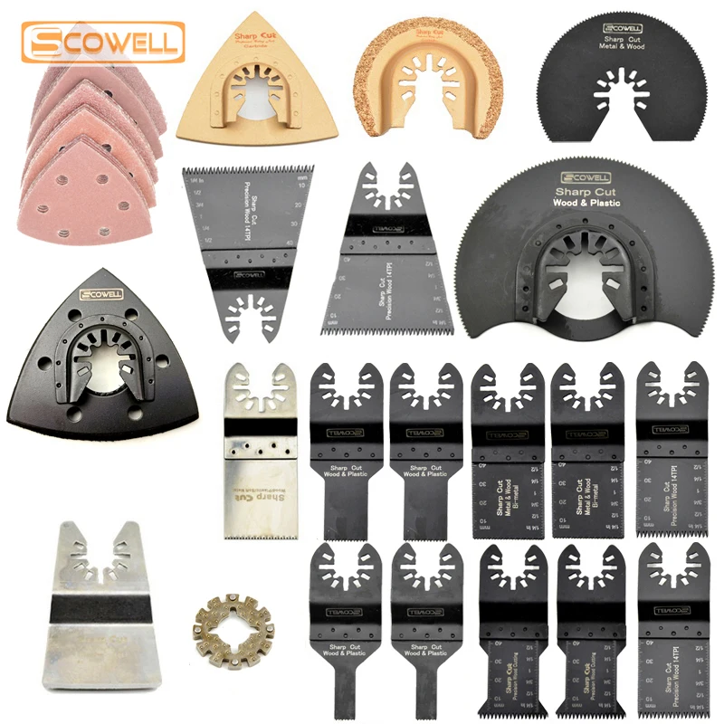 45pcs Kit Oscillating Saw Blades Kit fit DIY Tools Plunge Multi Tool Saw Blade For Wood Metal Repair Renovation Tools Saw adjustable 1mm mini hand saw u type jeweler s saw saw bow for jewelry diy tools woodwork craft tools hand tools set saw blade