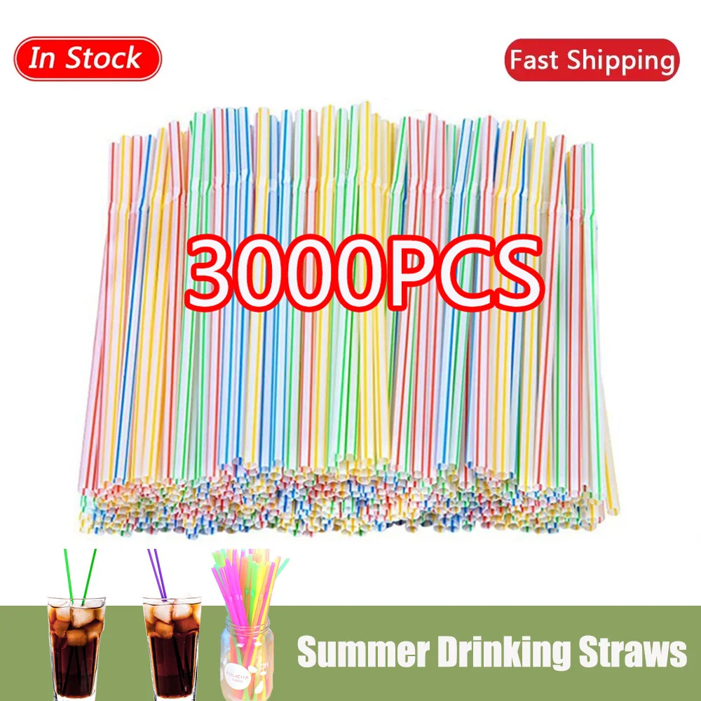 Drinking straws 50-3000Pcs Multicolor Drinking Straws Milk Tea Bar Party Wedding Kitchen Home Accessories Beverage Straw