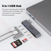 5 in 1 USB HUB High Speed USB 3.0 OTG Splitter Card Reader Multiport with SD TF Ports Computer Accessories USB Micro SD Adapter 2