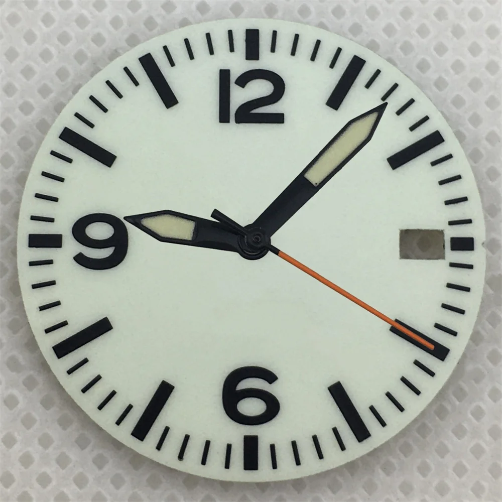 29mm Black and White Full Luminous Dial with Green Luminescence