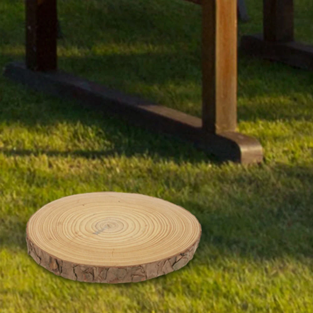 Micro Landscape Layout Raised Garden Bed Ornaments Turf Nature Stepping Stones Outdoor Walkway Decor Wood Chips