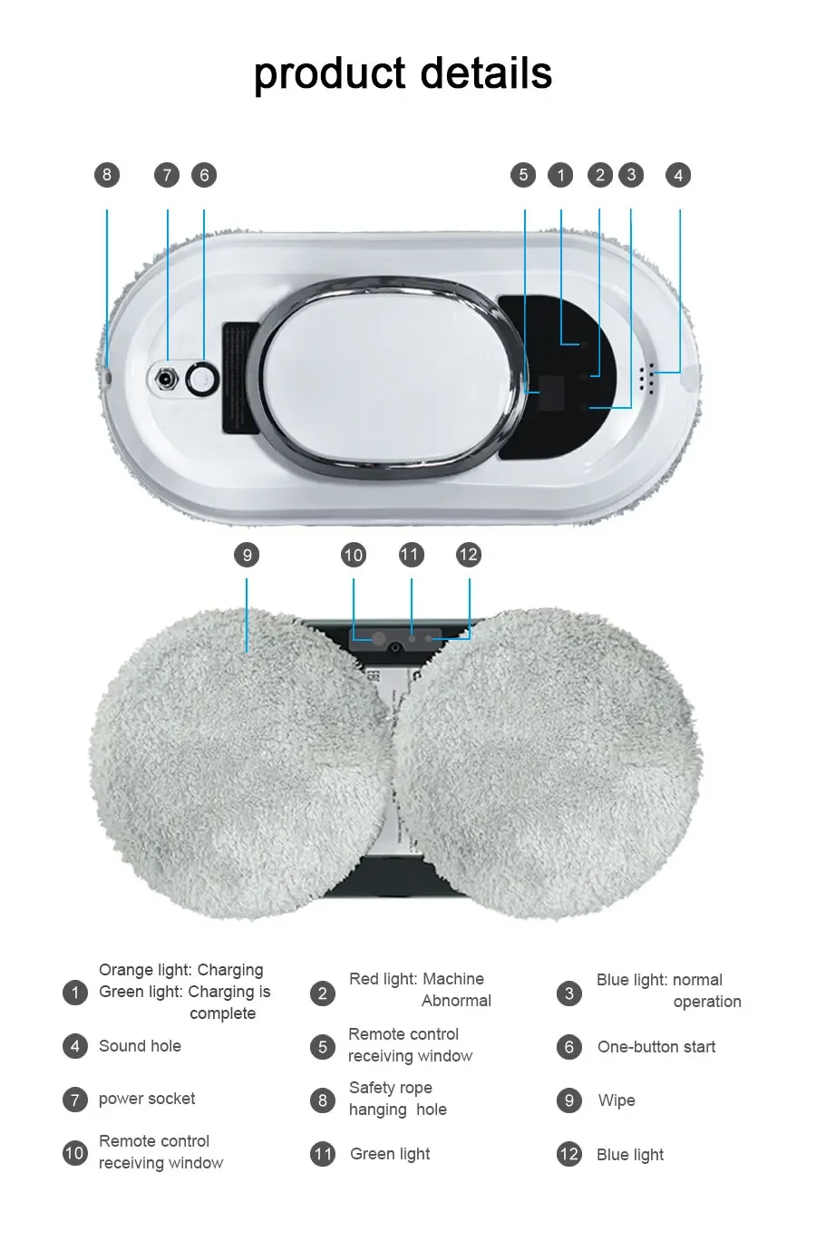 Hot Selling Product Huidi HCR-01 Window cleaner robot smooth surface automatic vacuum clean Glass cleaning robot