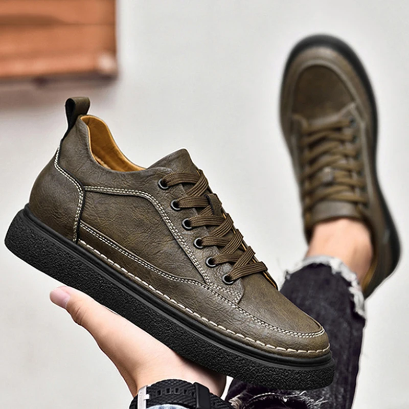 Men Sneakers Elevator Shoes Man Breathable Sports Casual Board Shoes Comfortable Platform Men Hidden Inner Heightening Shoes 8cm 5