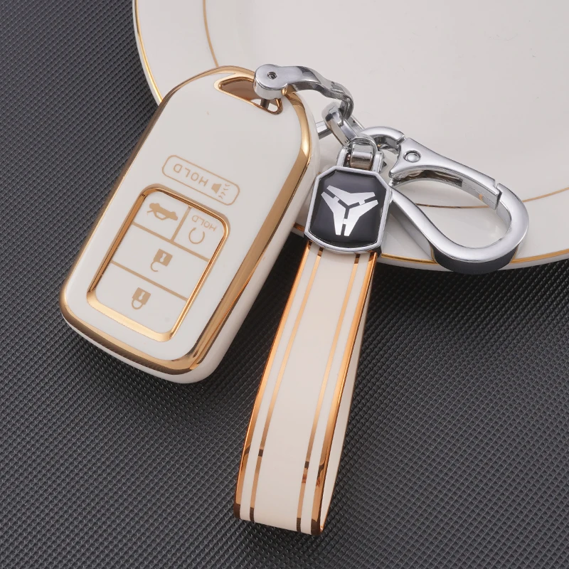 TPU Car Remote Key Case For Honda CRV CR-V Fit Civic Accord HR-V HRV City Odyssey XR-V Key Cover Holder Protector Key Chain Set 4