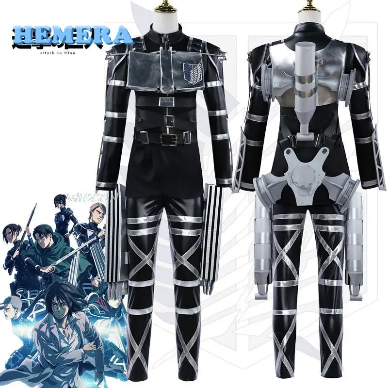 

Anime Attack on Titan Final Season Eren Jaeger Mikasa Ackerman Cosplay Costume 3D Maneuver Gear Halloween Fancy Party