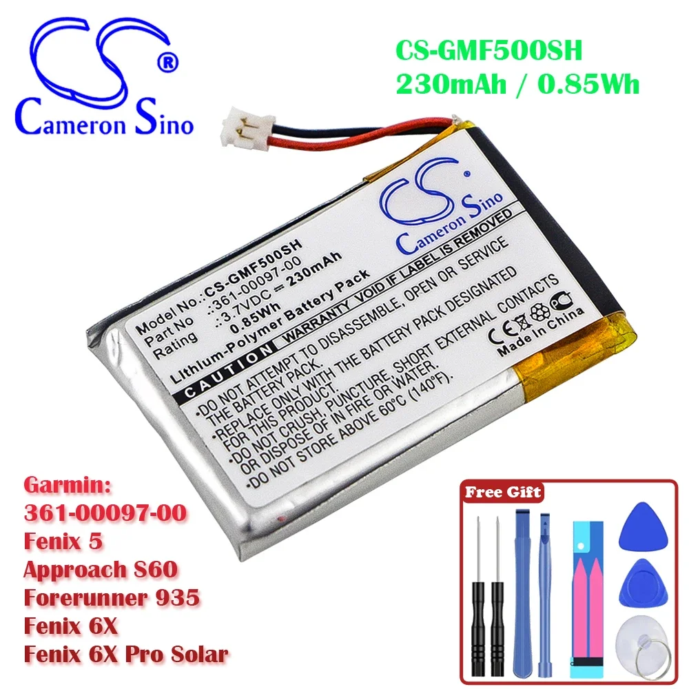 Smartwatch 230Mah / 0.85Wh Batteria Per Garmin 361-00097-00 Fenix 5 Approach S60 Forerunner 935 Fenix 6X Fenix 6X Pro Solar