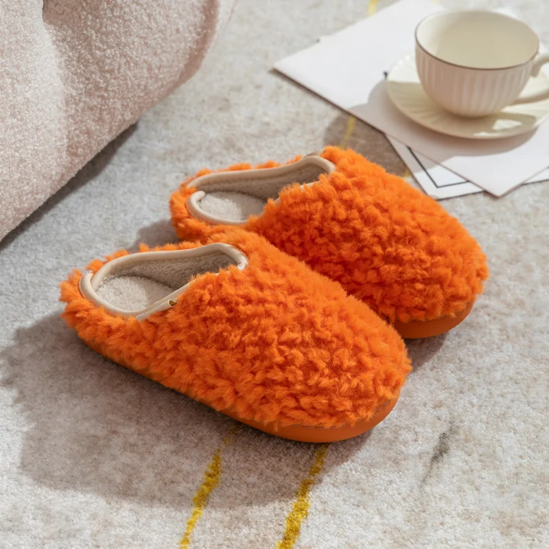 Crestar Warm Fluffy Women Slippers Winter New Indoor Soft Sole Fuzzy Bedroom Flat Slides Non-slip Fleece Lind Fur House Slippers 4