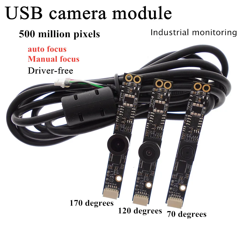 

С кабелем 1,5 м, 70 градусов, 170 градусов, 120 градусов, модуль USB камеры без драйвера с автофокусом, 500 Вт, широкоугольный объектив Pixel 1080P