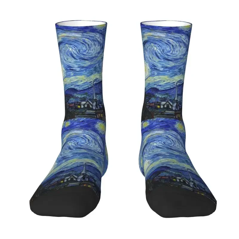 

Vincent Van Gogh Starry Night Mens Crew Socks Unisex Fun 3D Print Art Painting Dress Socks