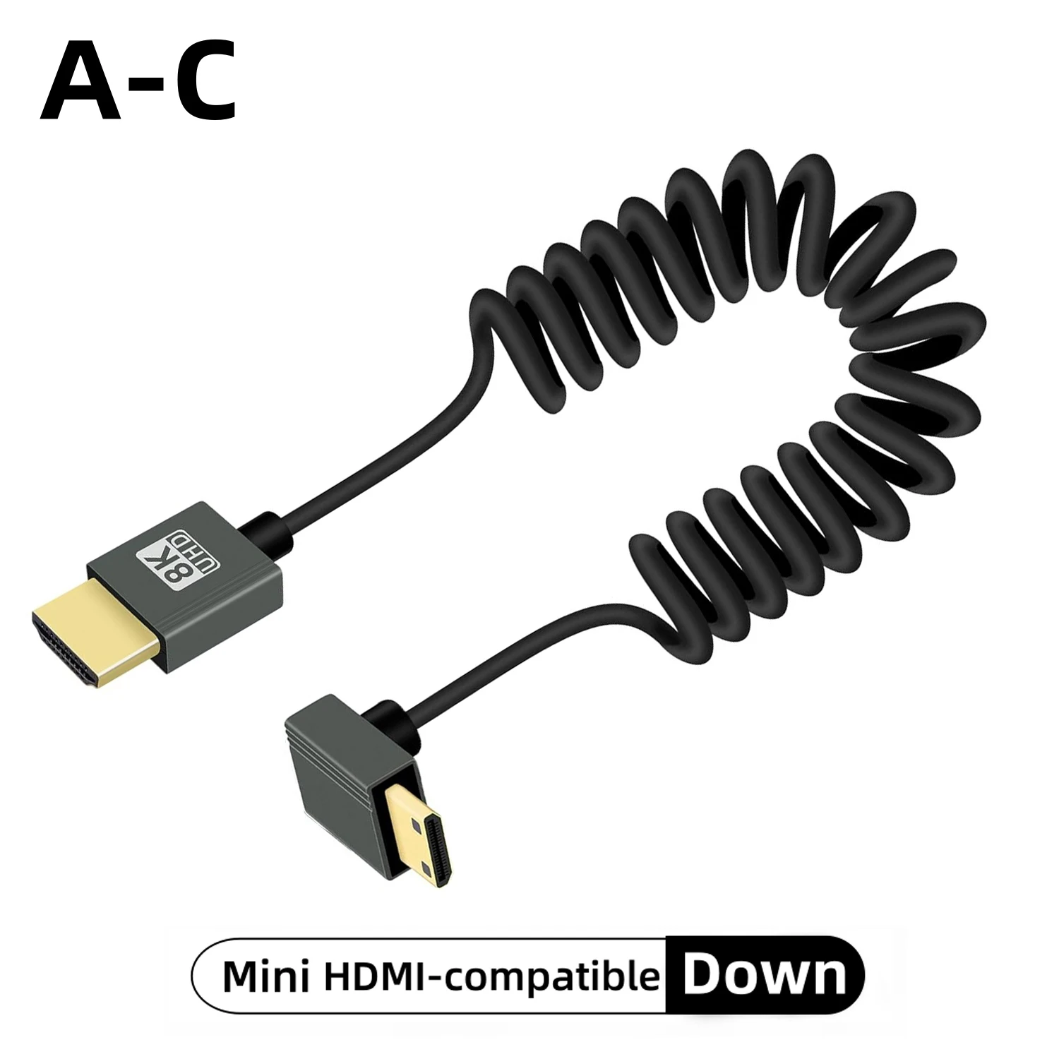 Ultra High-Speed Coiled 8K HDMI Cable with eARC and HDR Support for Cameras, Monitors, and Gaming​​