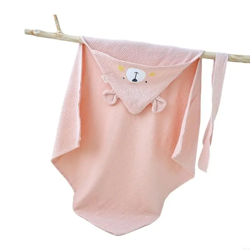 Atmungsaktives Bio-Wickeltuch für Säuglinge, 3-in-1-Empfangsdecke, Kapuzenhandtuch, Babywickel, geeignet für Neugeborene A2UB – Detail 1