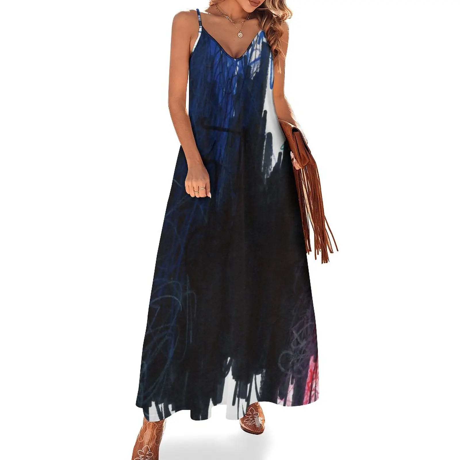 

Abstract Scribble 3 Sleeveless Dress prom dress summer dress korean women
