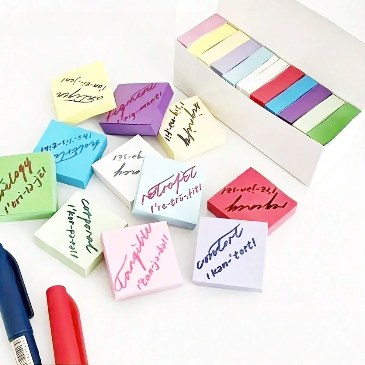 Colorful Sticky Notes Set- 38mm X 38mm Strong Adhesive Mini Memo Pad -Self-Stick Notes-for Office School Supplies - 3
