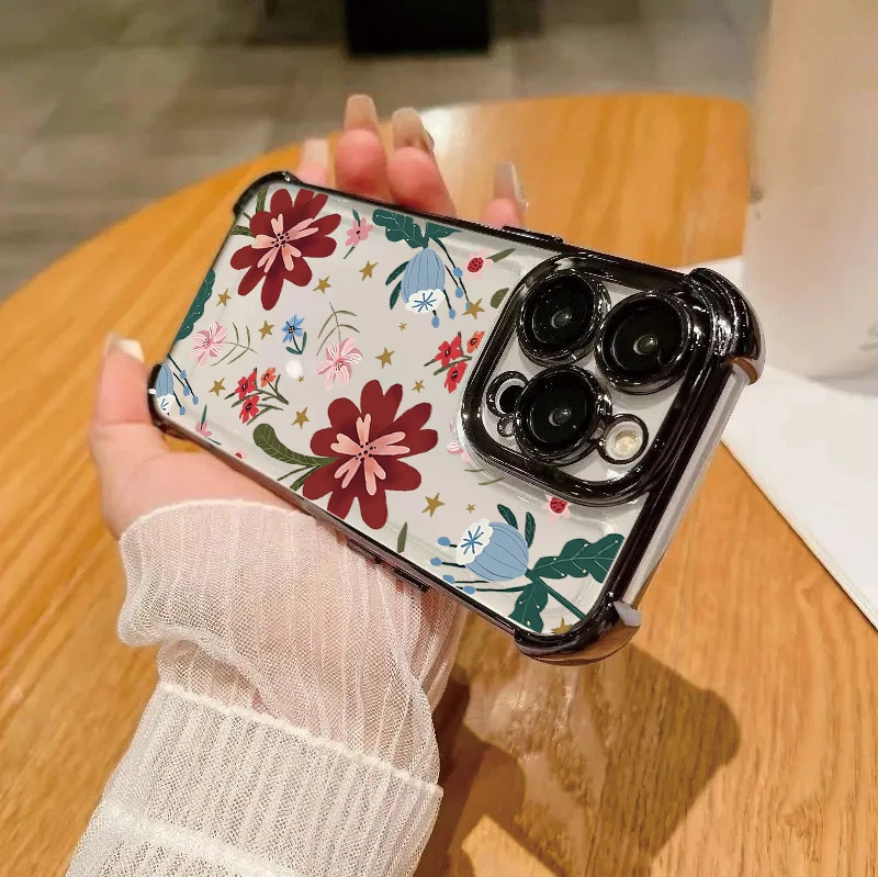 Plating Daisy Flowers Soft Transparent Phone Case Cover