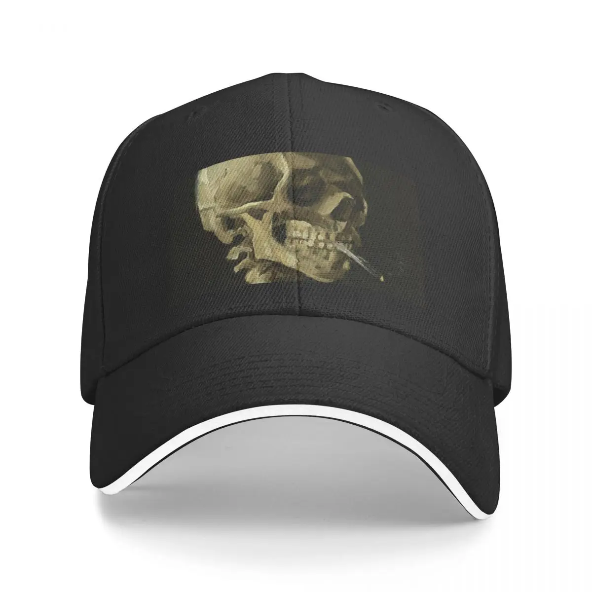

New Vincent van Gogh's Skull of a Skeleton with Burning Cigarette Baseball Cap Streetwear Hat Beach Trucker Hats Hat Man Women's