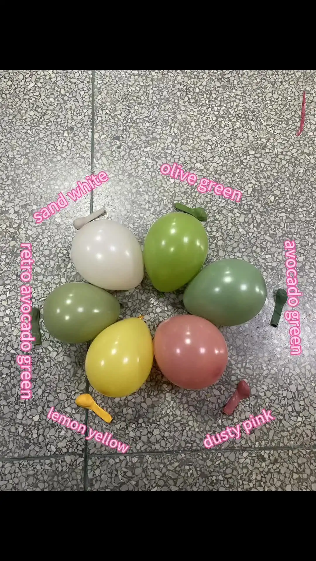 Kit Decorazioni Compleanno Verde Salvia E Rosa Cipria: Palloncini Lattice E Alluminio, Striscione, Frange, Pompon, Topper Torta Boho - 3
