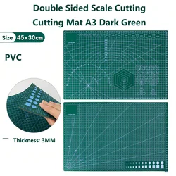 Premium Double - Sided Craft Cutting Mat - Durable Cutting Board for Sewing, Art, and DIY Projects in 5 Vibrant Colors (PVC Dark  Green)