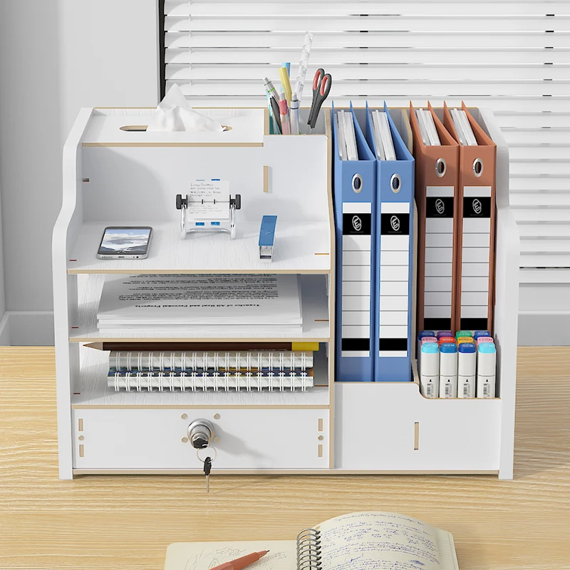 Office Desktop Drawer Storage Box Desk Organizer Tool Cabinet Utensils Dormitory Good Things Bookshelf Miscellaneous Items Rack - 4