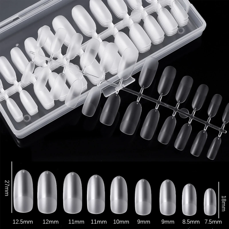 

240 Pcs Full Cover Acrylic Tips Coffin Square Almond False Nails