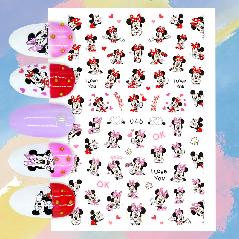 Nail Stickers Nail Art Tools Nail Art Decoration Nail Decals The Avengers Superheroes 3D 1PCS Mickey Mouse Stitch