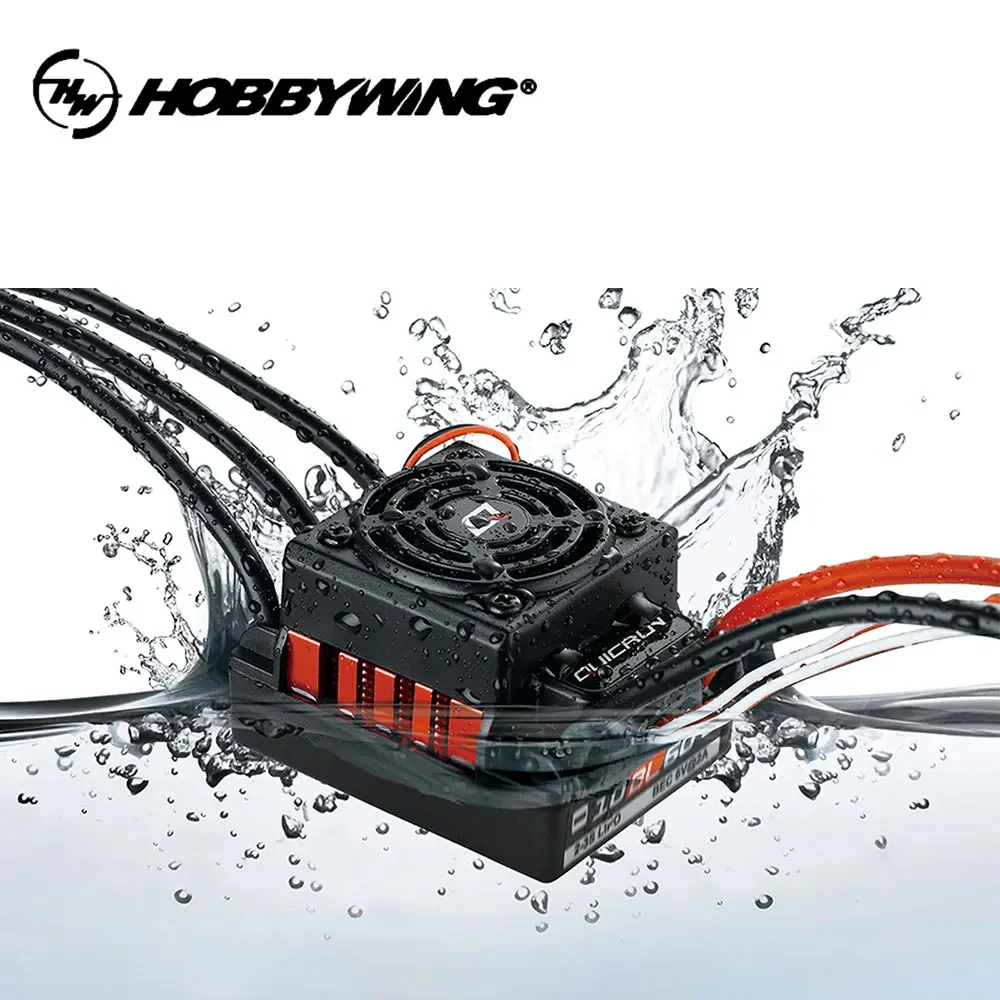 HOBBYWING QuicRun WP 10BL60 60A ESC 귯ø  ESC, 2-3S LiPo 6V/2A BEC 1/10 RC  ũѷ  Ʈ ڵ