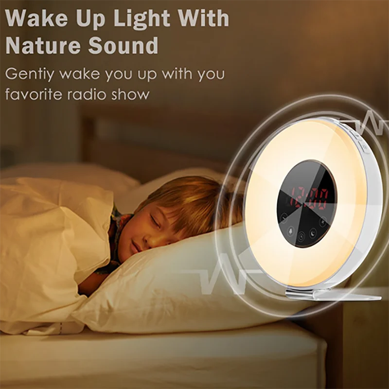 Sunrise Alarm Clock Wake Up Light - Light Alarm with Sunrise/Sunset  Simulatio