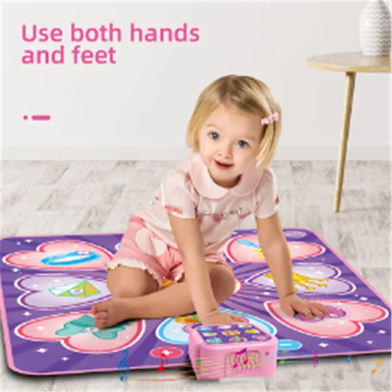 Portable children toy dance play pad foldable LED light music electronic toy pad family party game interactive props gift