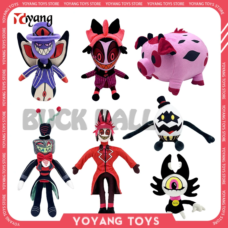 Hazbin Cos Hotel Alastor Angel Dust Charlie Peluche Cartoon Soft Peluche Adulto Plushie Figura Bambola Mascotte Costume Regali