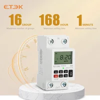 ETEK  220V Din Rail Weekly Days Hour Programmable Intelligent relay 40A 2p with Battery 7 Days Countdown Timer EKTS316 1