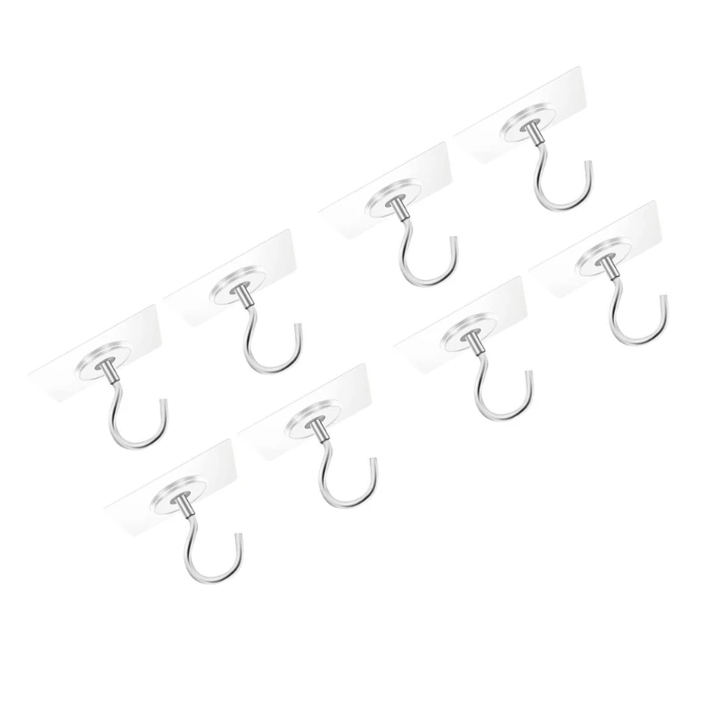 1-10pcs Adhesive Hooks Ceiling Strong Bearing Sticky Rack Kitchen Wall Key Hangers for Hanging Plant Wind Chimes Lights multi purpose hooks adhesive wall hook kitchen hooks self adhesive hooks wall mount hooks