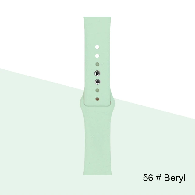 Silicone Strap For Apple Watch band 45mm 41mm 44mm 40mm 38mm 42mm Watchband Bracelet Correa For Iwatch Series 6 Se 5 4 3 7 Beryl-56