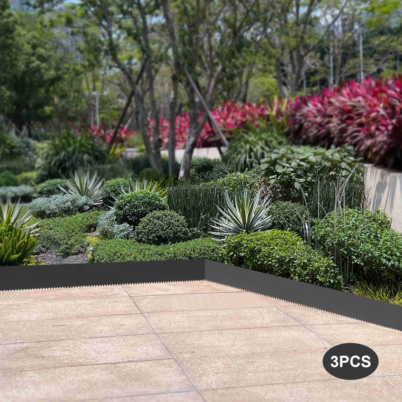 3Pcs 40*8in Steel Landscape Edging Black EcoBorder Garden Backyard Lwan  Barrier For Landscaping - AliExpress, image size:1600x1600