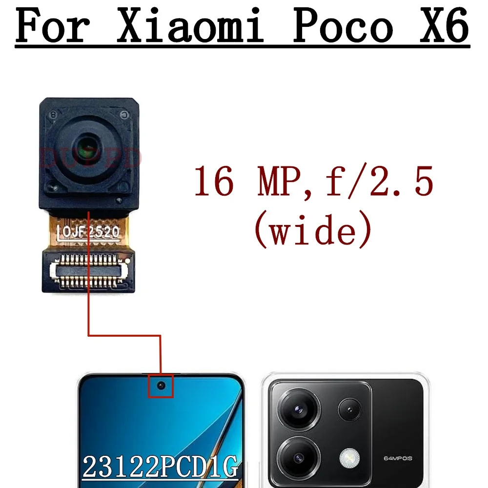 poco出品 Front Rear Camera For Xiaomi Poco X6 23122PCD1G View Frontal