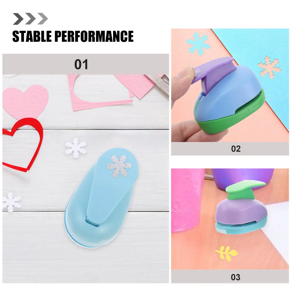 2개 플라스틱 휴대용 종이 펀치, DIY 공예 스크랩북킹 펀칭 도구, 봉투 초대장 스크랩북용 홀 펀처