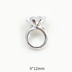 Set of 5 Super Sparkle Zircon Ring Charms for 3D Nail Art - Luxury Crystal Nail Rhinestone Jewelry (5pcs rings)
