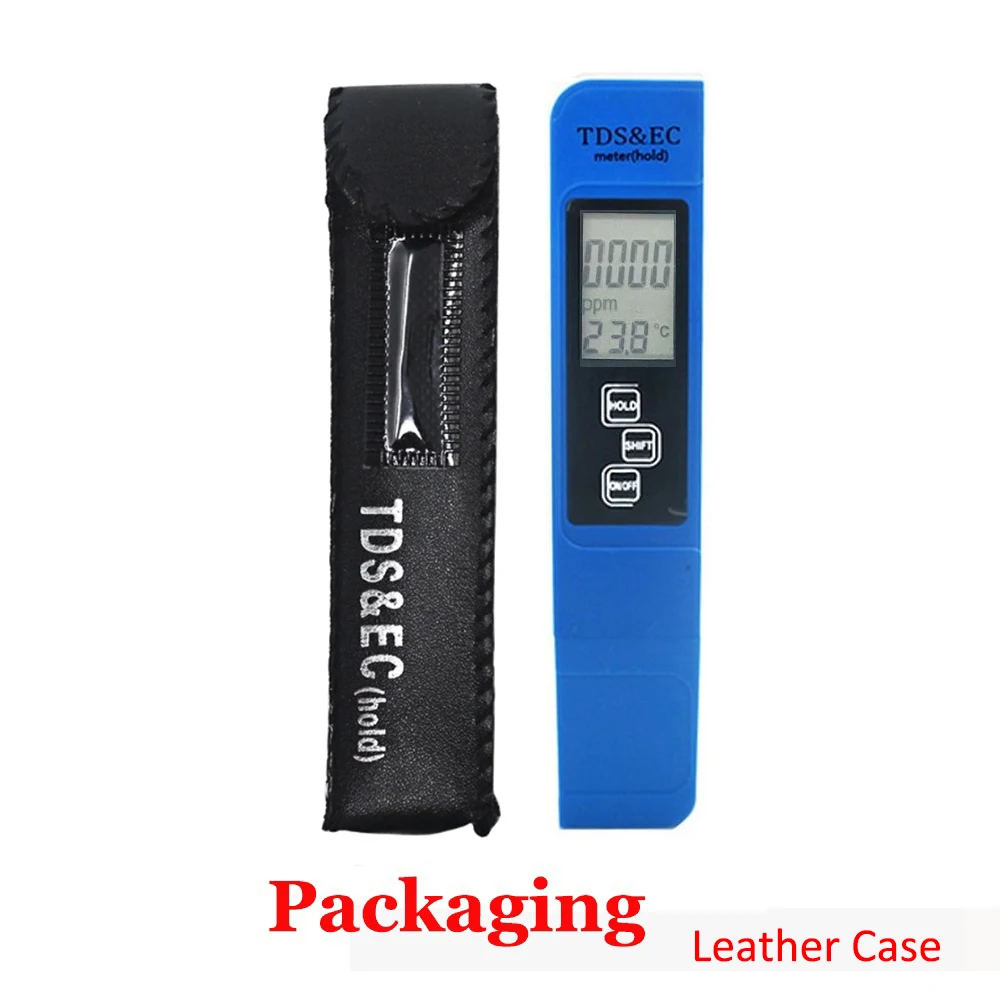 3 in1 Handheld LED Digital Water Quality Tester TDS EC Meter Range Household Water Purity Temperature Meter TEMP PPM Tester for Water Tester Water Quality Detector