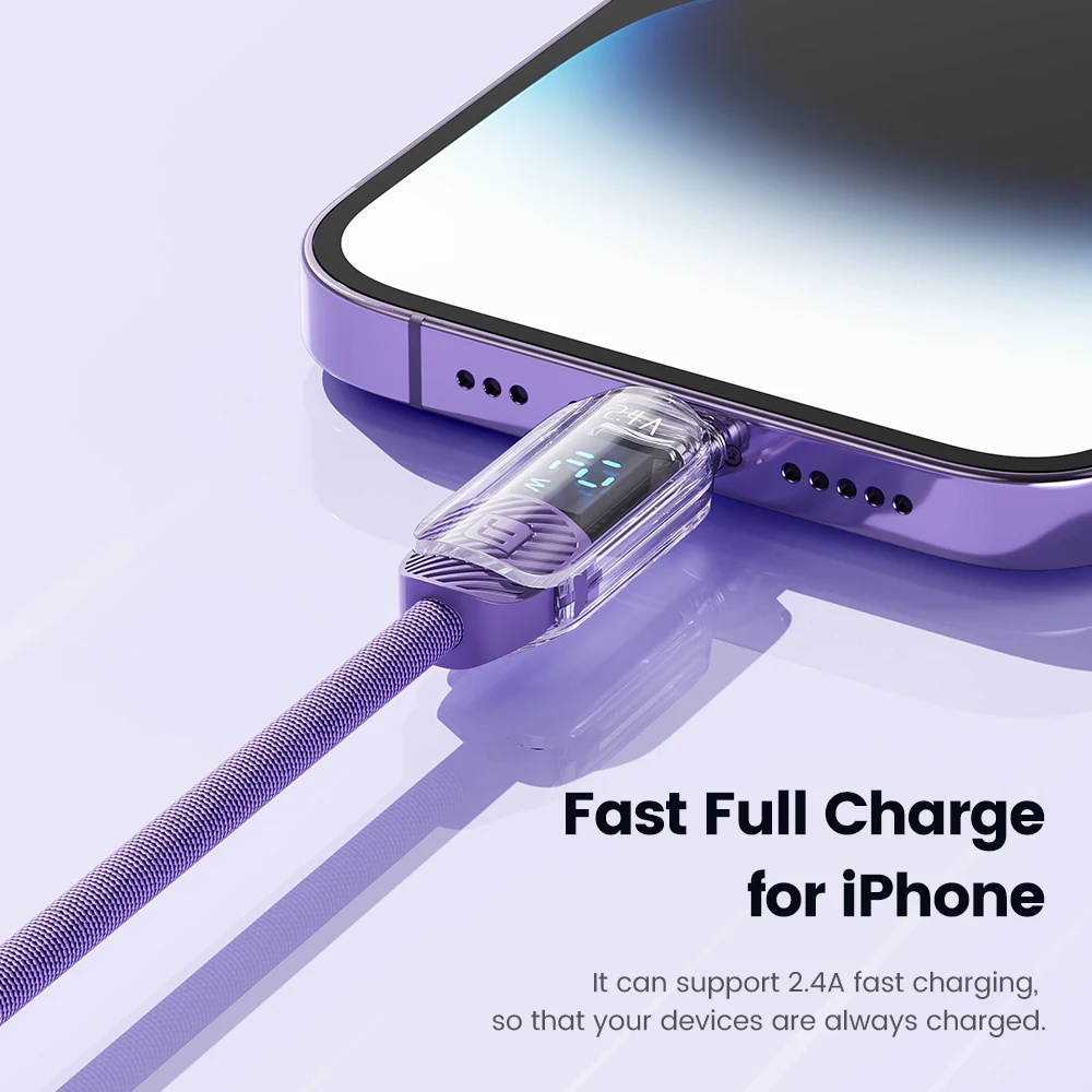 iPhone 14 13 Pro Max 2.4A PD 고속 충전 충전기 용 Toocki USB 케이블 iPad 데이터 코드 용 iP 케이블 iPhone X XS XR 조명 와이어
