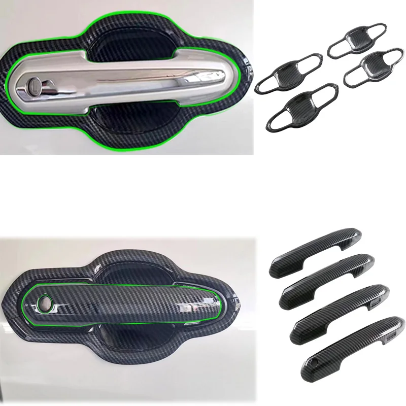 

Для Toyota INNOVA 2023 2024 ABS карбоновая Крышка для дверной ручки, крышка чаши, вставка для отделки полости, украшение для формования, автомобильные аксессуары