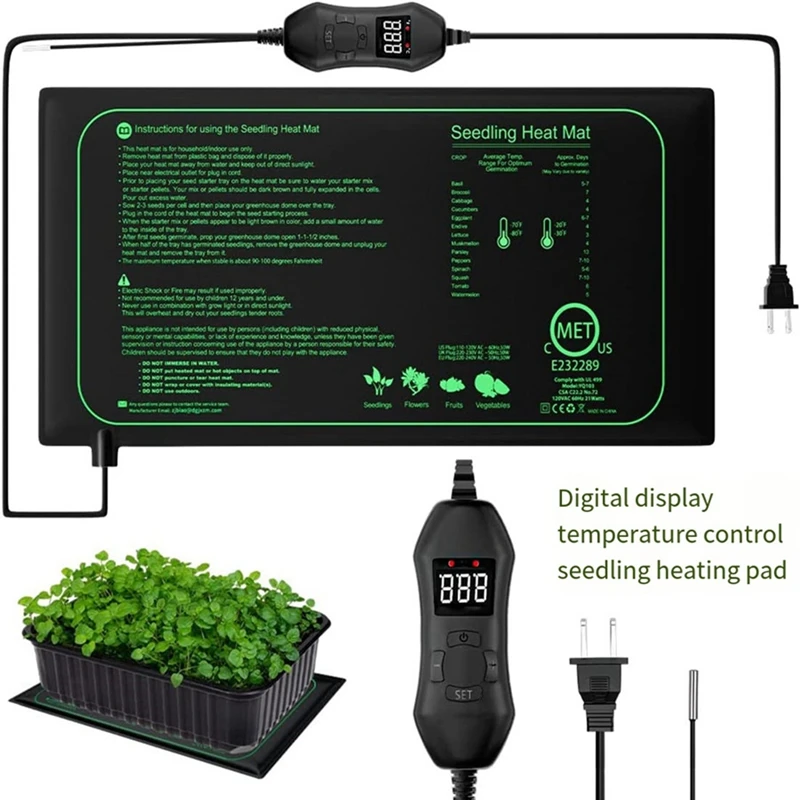 Seedling Heat Mat For Indoor Home Gardening Seed Starting, Warm Germination Hydroponic, Durable US PLUG