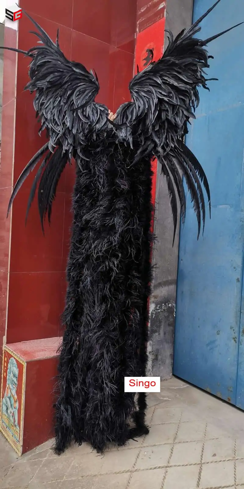 

Customized High end Black feather ANGEL wings Pure hand-made feather Devil wings for Halloween Party Dance Cosplay props