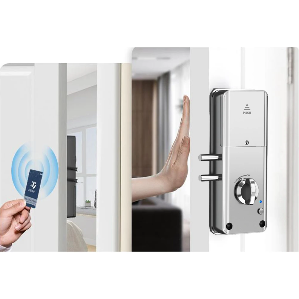 

1set Smart Lock Keyless Invisible Door Lock APP IC Card/NFC Unlock Electronic RFID Lock Indoor Invisible Burglar Door Locks