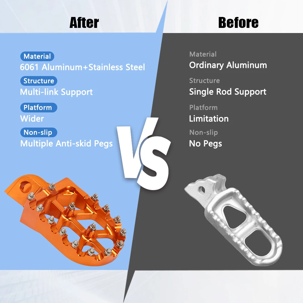 Motorcycle Foot Pegs Pedals Rest Footpegs For KTM SX SXF EXC EXCF XC Xcf Xcw Xcfw Smc 50 65 85 125 150 200 250 350 450 530 Motorfiets Knie Shin Gua