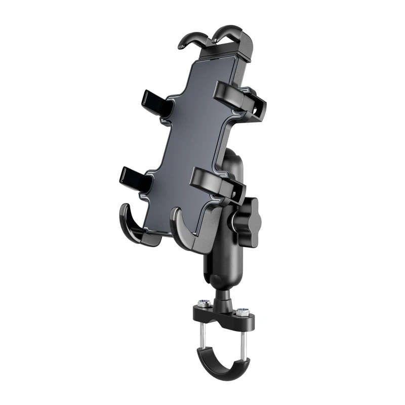 

Universal Motorcycle Scooter Handlebar Rack for 4.7-6.5'' Cellphone 360° Rotation Phone Mount Anti Shedding Phone Stand