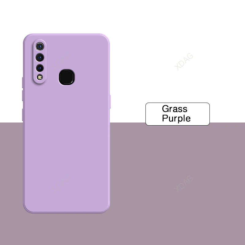 Candy Soft Liquid Silicone Phone Case - Solid Color Square Protective Cover
