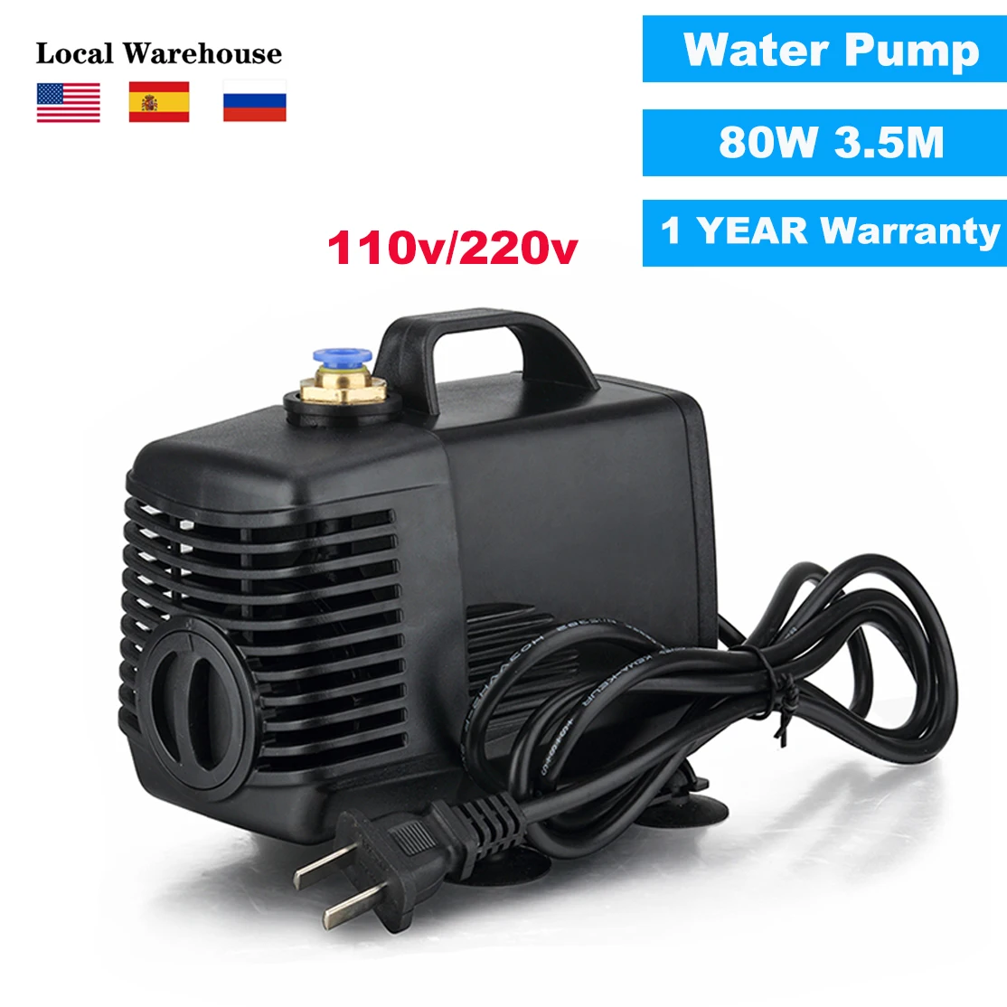 

80W/75W 3.5M Water Pump 110V/220V Pump Engraving Machine Multifunctional Submersible Pump for CNC Spindle Motor Cooling Tool